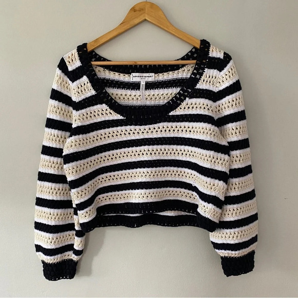 Apiece Apart Sari Corchet Cropped Sweater Size Small - Picture 5 of 11